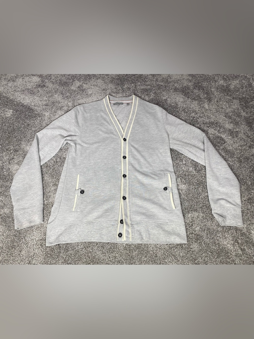 Ted Baker London Mens Front Button Cardigan Sweater Size 4 Gray